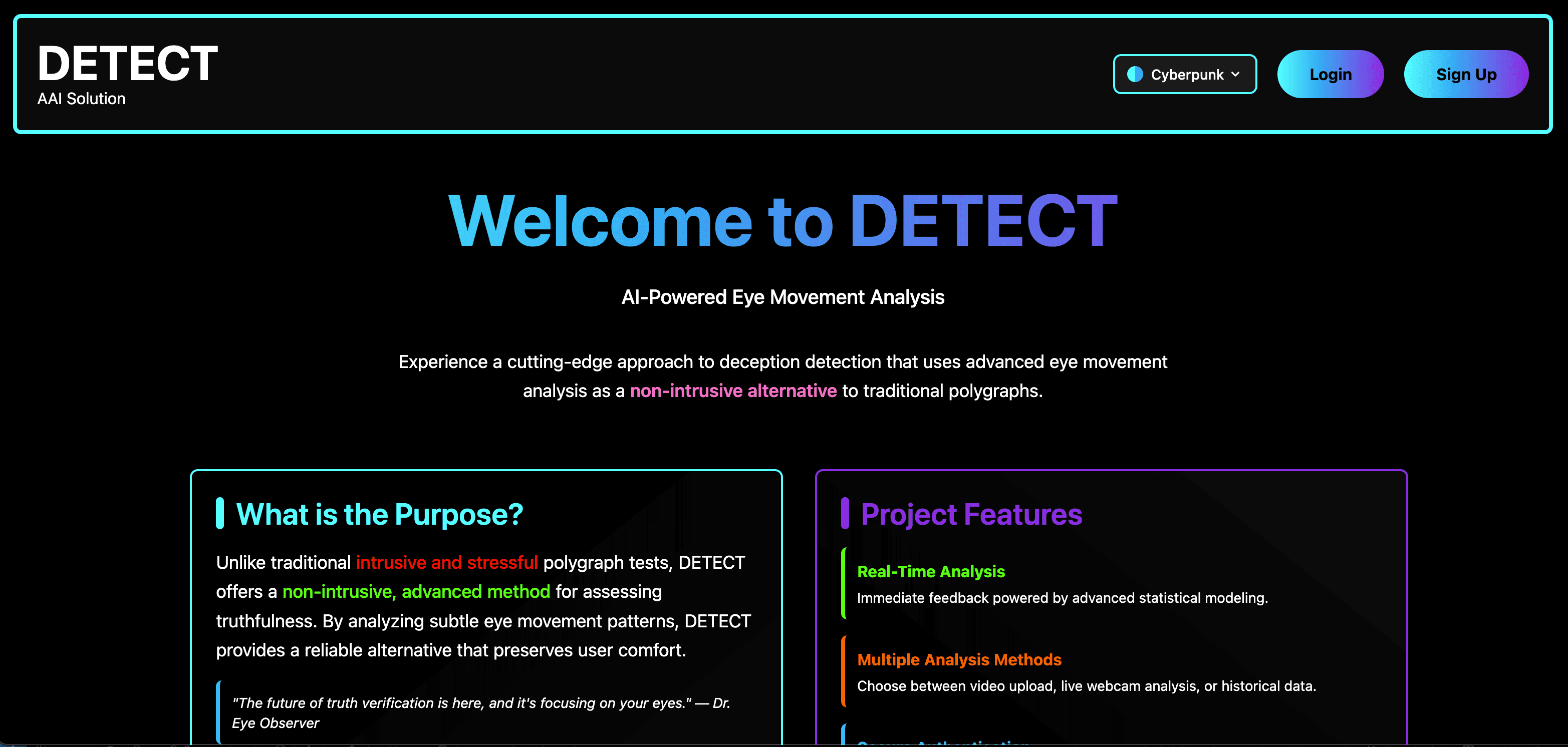 DETECT: Deception Tracking through Eye Cues Technology